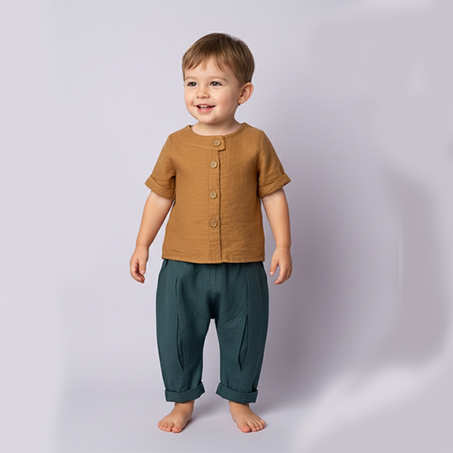 Ensemble en Lin Chic Bicolore