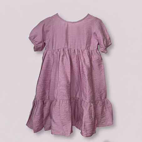 Robe d'Été Rose Poudré pour Fillette