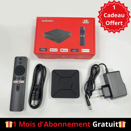 Android Box TV 4K Ultra HD WiFi Android 12 TV Contrôle Vocal (🎁1 Mois Abonnement Netflix)