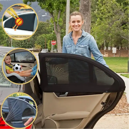 ✅PROMO PACK DE 4 PORTES 🚗Moustiquaire de Fenêtre de Voiture! 🚗 Protégez-vous contre les rayons du soleil 🌞, les insectes 🦟 et les regards indiscrets 👀 📦 ORIGINAL SN.