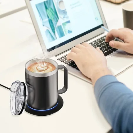 سخان الأكواب الكهربائي الصغير المحمول والمبتكر هذا مثالي لأي شخص أثناء التنقل أو العمل في المكتب.