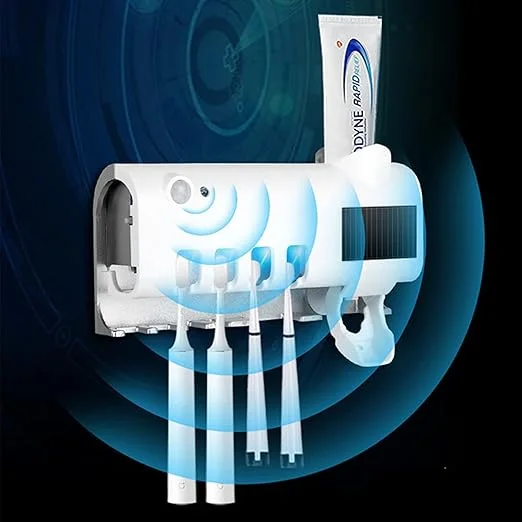 حامل فرش أسنان و معقم  بالأشعة فوق البنفسجية 3 * 1