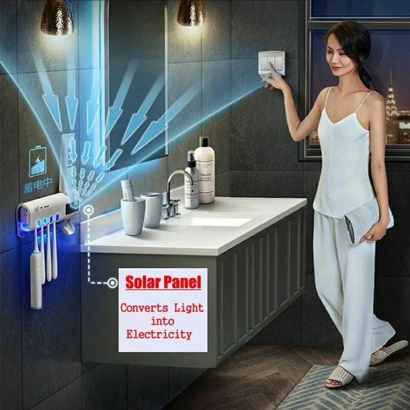 حامل فرش أسنان و معقم  بالأشعة فوق البنفسجية 3 * 1