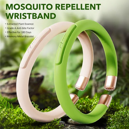 Bracelets anti-moustiques à l'huile essentielle de plante naturelle pour enfants et adultes