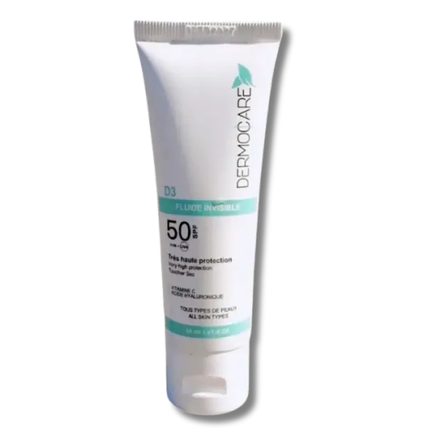 Dermocare D3 Écran Solaire Invisible Fluide SPF50+ Anti-Tache / واقي شمس ديرموكير D3 مضاد للبقع