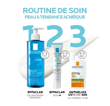 Pack GEL MOUSSANT et  ANTHELIOS UVMUNE FLUIDE et Effaclar Duo+M REF105