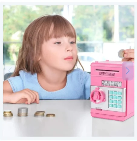 آلة بنك المال للأطفال مع كلمة المرور