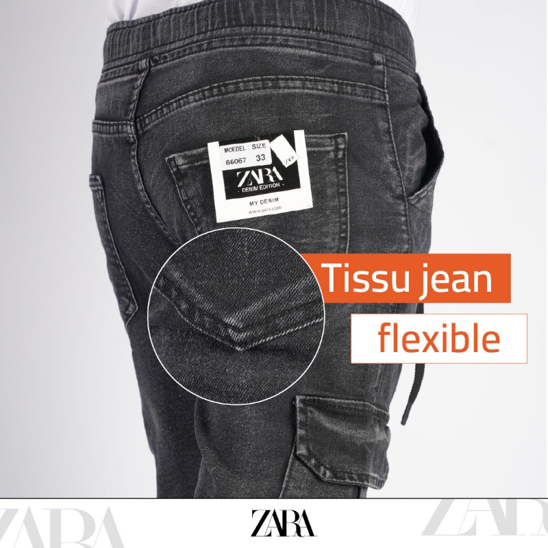 👖 Pack ديال 2 Jeans Cargo Coupe Relax (أسود + أزرق ) من ماركة ZARA الأصلية ✨