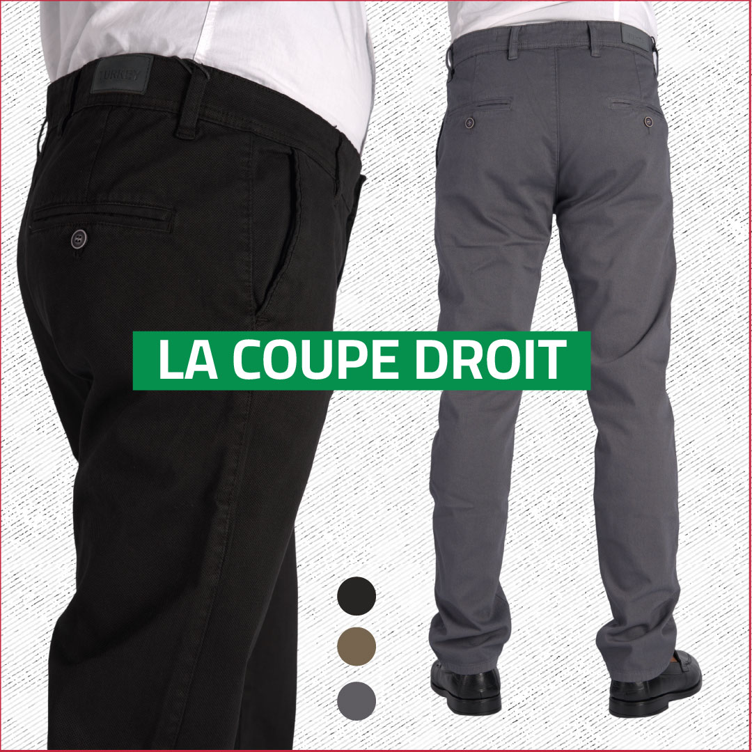 Pack de 3 Pantalons en toile piqué de Luxe ( Beige + Noir + Gris )