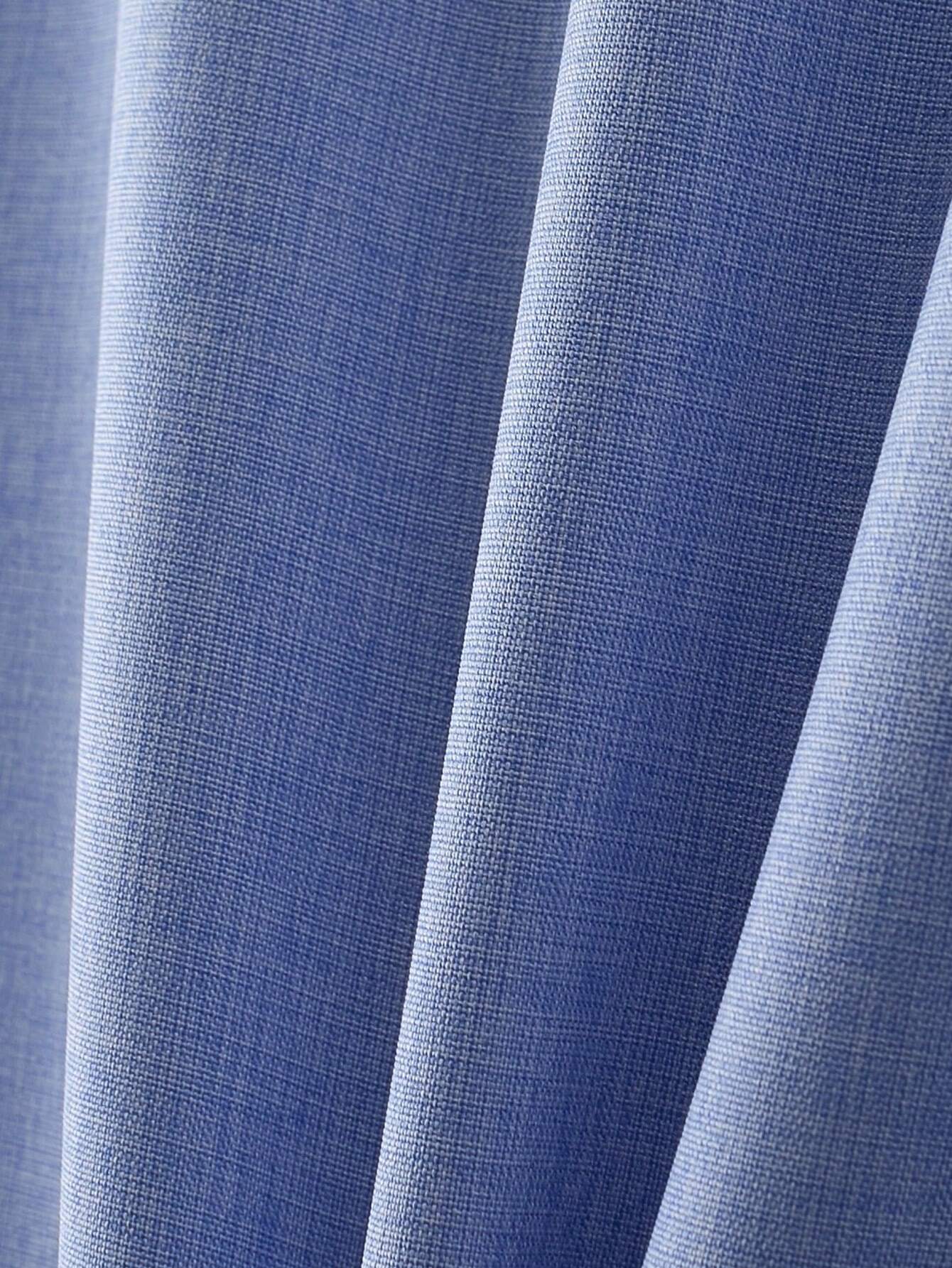 Chemise À Manches Longues Et À Bouton Unique De Couleur Unie