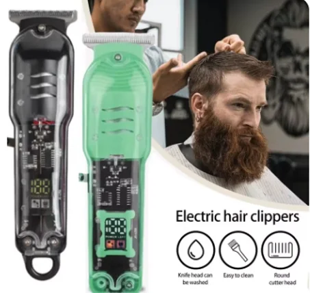 مقص شعر كهربائي لاسلكي قابل لإعادة الشحن للرجال ، أداة قوية لقص اللحية