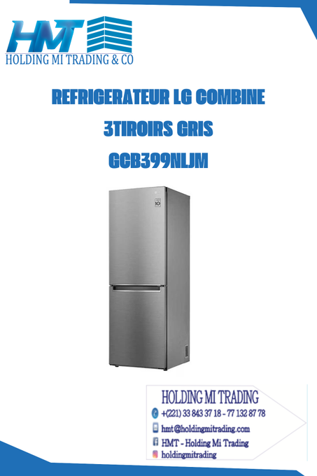 REFRIGERATEUR LG COMBINE 3TIROIRS GRIS  GCB399NLJM