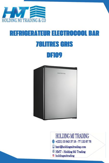 REFRIGERATEUR ELECTROCOOL BAR 78LITRES GRIS  DF109