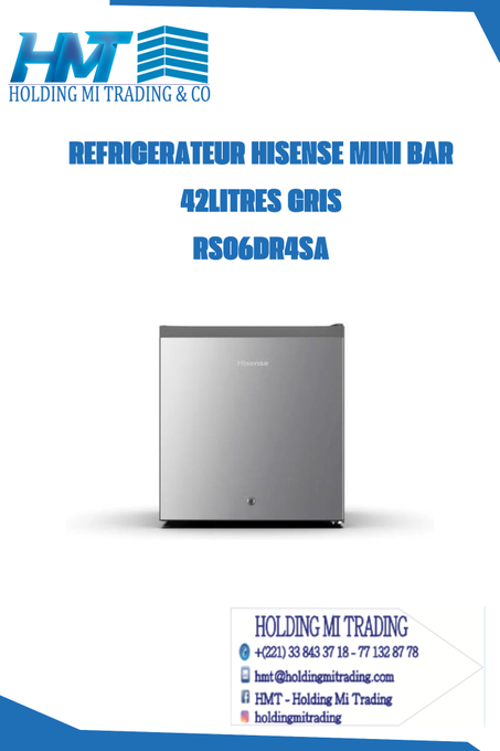 REFRIGERATEUR HISENSE MINI BAR 42LITRES GRIS  RS06DR4SA
