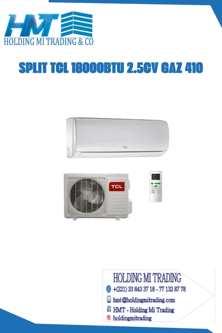 SPLIT TCL 18000BTU 2.5CV GAZ 410