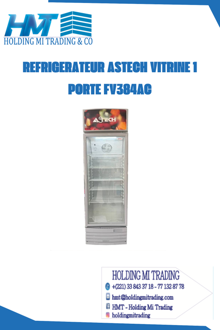 REFRIGERATEUR ASTECH VITRINE 1 PORTE FV384AC