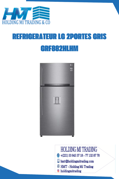 REFRIGERATEUR LG 2PORTES GRIS GRF882HLHM