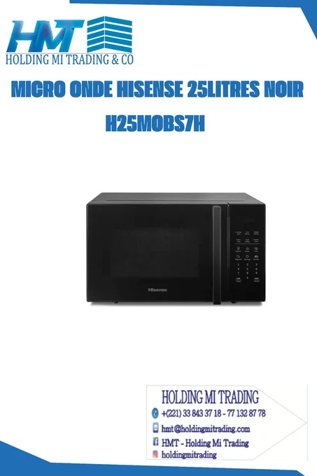 MICRO ONDE HISENSE 25LITRES NOIR H25MOBS7H