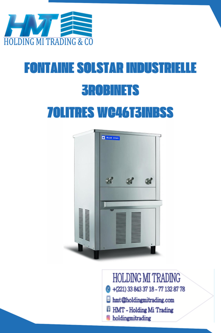 FONTAINE SOLSTAR INDUSTRIELLE 3ROBINETS  70LITRES WC46T3INBSS