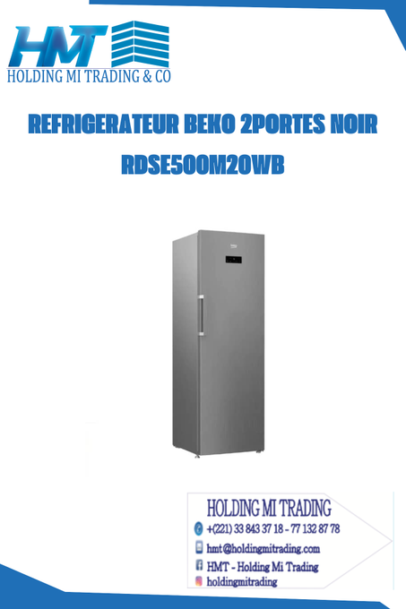 REFRIGERATEUR BEKO 2PORTES NOIR  RDSE500M20WB