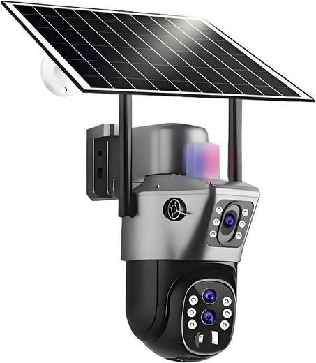 كاميرا خارجية شمسية 12MP بزوم 10x وتتبع ذكي ورؤية ليلية ملونة