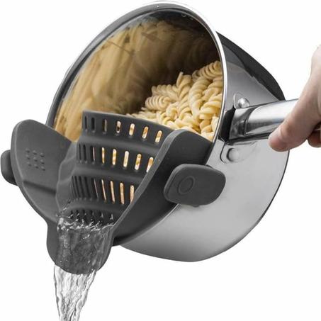 Silicone Pot Strainer, Emptycolor Adjustable Clip On Strainer for Pots Pans