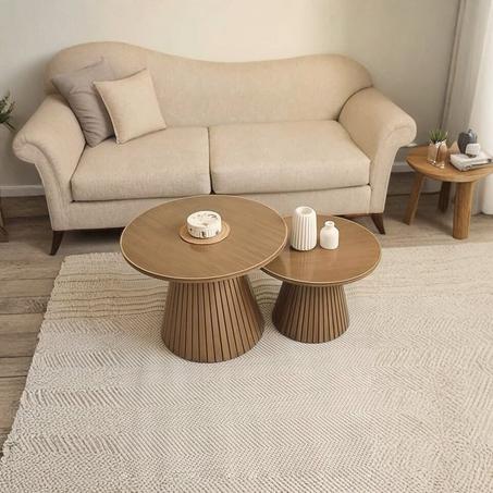 Ensemble de 2 Tables Basses Design en Bois