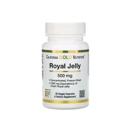 غذاء ملكات النحل، 500 ملجم، 30 كبسولة نباتية  California Gold Nutrition Royal Jelly, Gelée royale