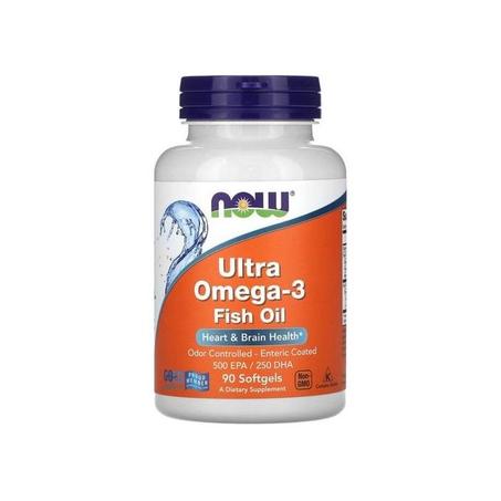 زيت سمك معزز بأوميجا 3، 90 كبسولة هلامية   Made in USA Now Foods Ultra Oméga-3, 500 mg d'acide EPA/250 mg de DHA , 90 capsules