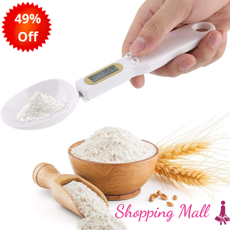 ملعقة قياس بشاشة رقمية سهلة القراءة، مثالية لوزن الزبدة والدقيق والقشدة والشاي..