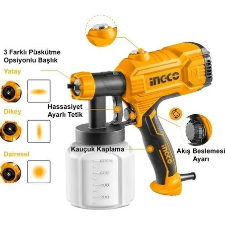 Pistolet de peinture electrique ingco 450w