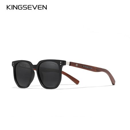 KINGSEVEN® LUNETTES DE SOLEIL  ELEGANCE MASCULINE  AU BOIS DE BUBINGA  B5528 - ANTIREFLET - POLARISER HD ET 100% UV400