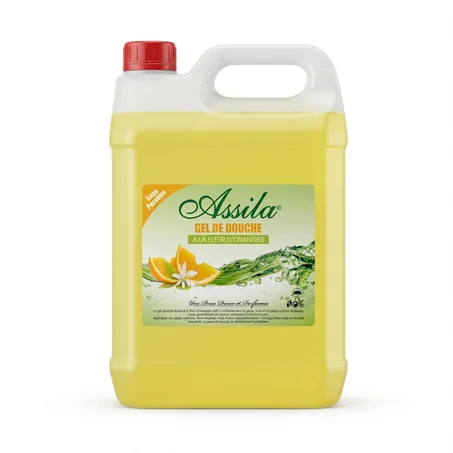 جل استحمام بزهر البرتقال 5 لتر – خالي من البرابين، تنظيف منعش وترطيب لطيف