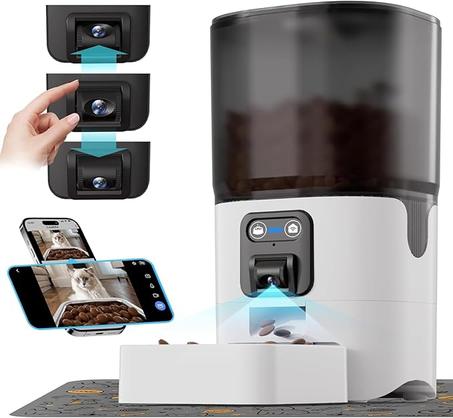 موزع طعام ذكي للقطط مع كاميرا وواي فاي – تغذية تلقائية مع فيديو وصوت ثنائي الاتجاه