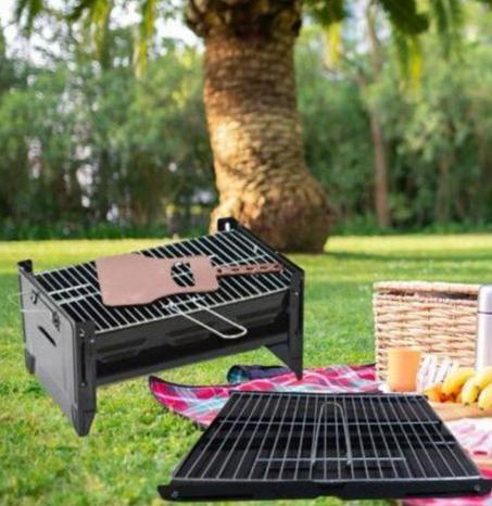 لاكي ستار شواء الفحم ، قابلة للطي المحمولة خفيفة الوزن شواء أدوات شواء صغيرة للشواء في الهواء الطلق الطبخ التخييم المشي لمسافات طويلة في الحفلات