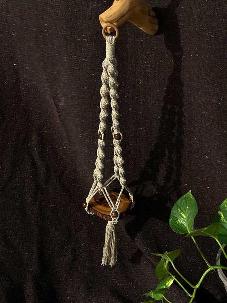 Biege🍪 macrame  avec plaque en bois et support gratuit