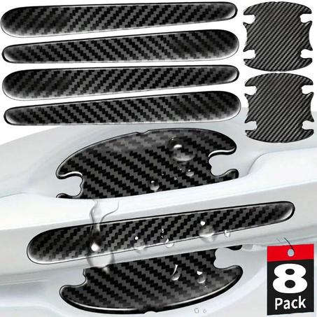 ملصقات حماية لمقابض أبواب السيارات بتصميم كاربون فايبر أنيق