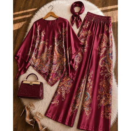 ✨ ENSEMBLE SATIN 3 PIÈCES – TENDANCE ✨