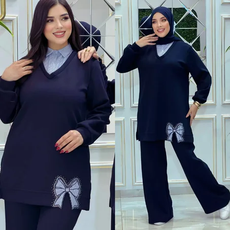 طقم  أنيق بتصميم تركي  بلمسة أنثوية ناعمة