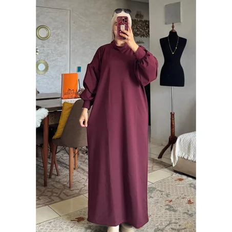 كسوة طويلة مريحة من نوع كريب مونطوني