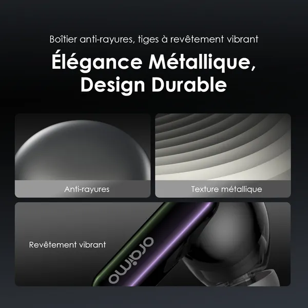 oraimo SpaceBuds Ecouteurs à réduction de bruit ANC 50dB avec personnalisation des commandes vocales