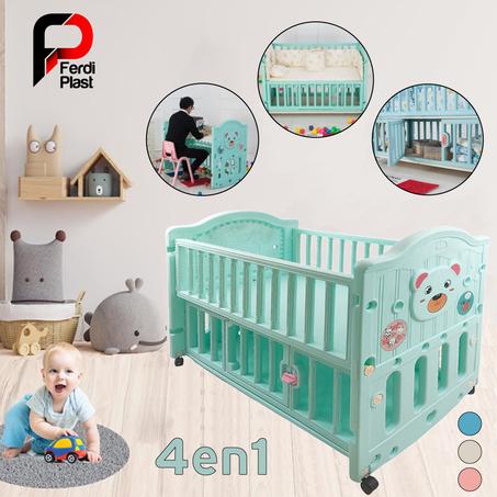 سرير بلاستيكي و مكتب 4 في 1 بتصميم مميز و متين