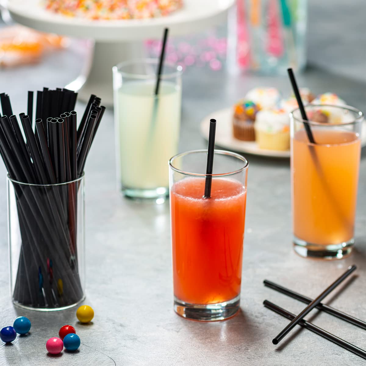 Pailles noires standards 100 pièces pour coffee shops au Maroc