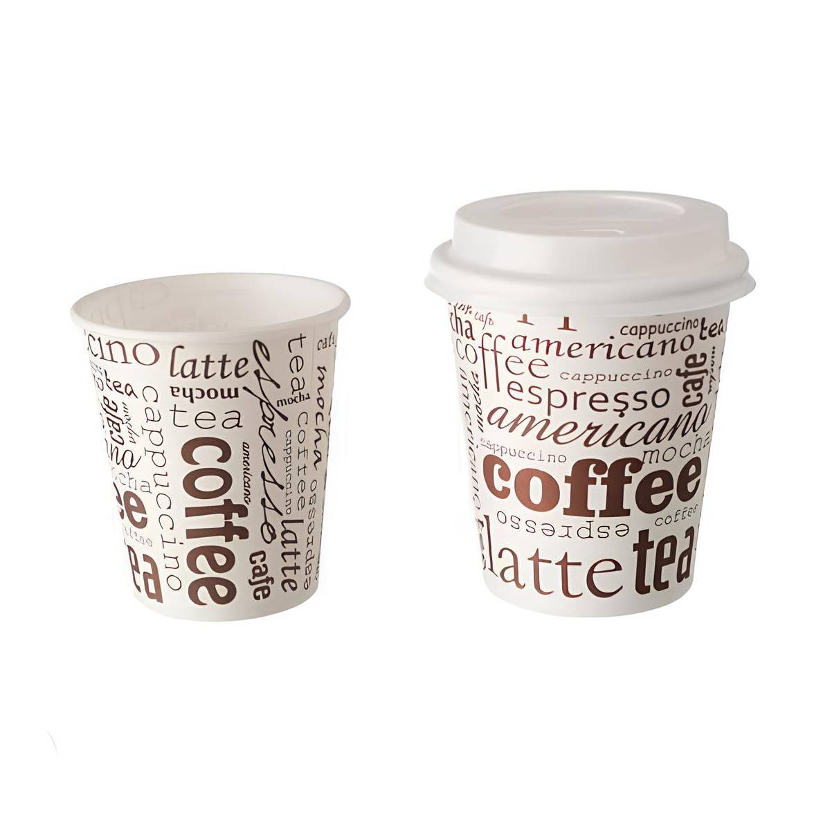 100 Gobelets en Carton 4 oz avec Couvercles