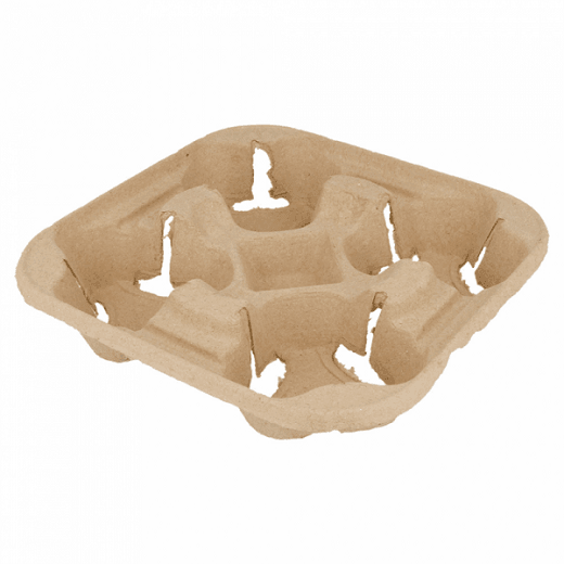Porte-Gobelets en Cellulose Moulée – 2 ou 4 Compartiments (Lot de 50)