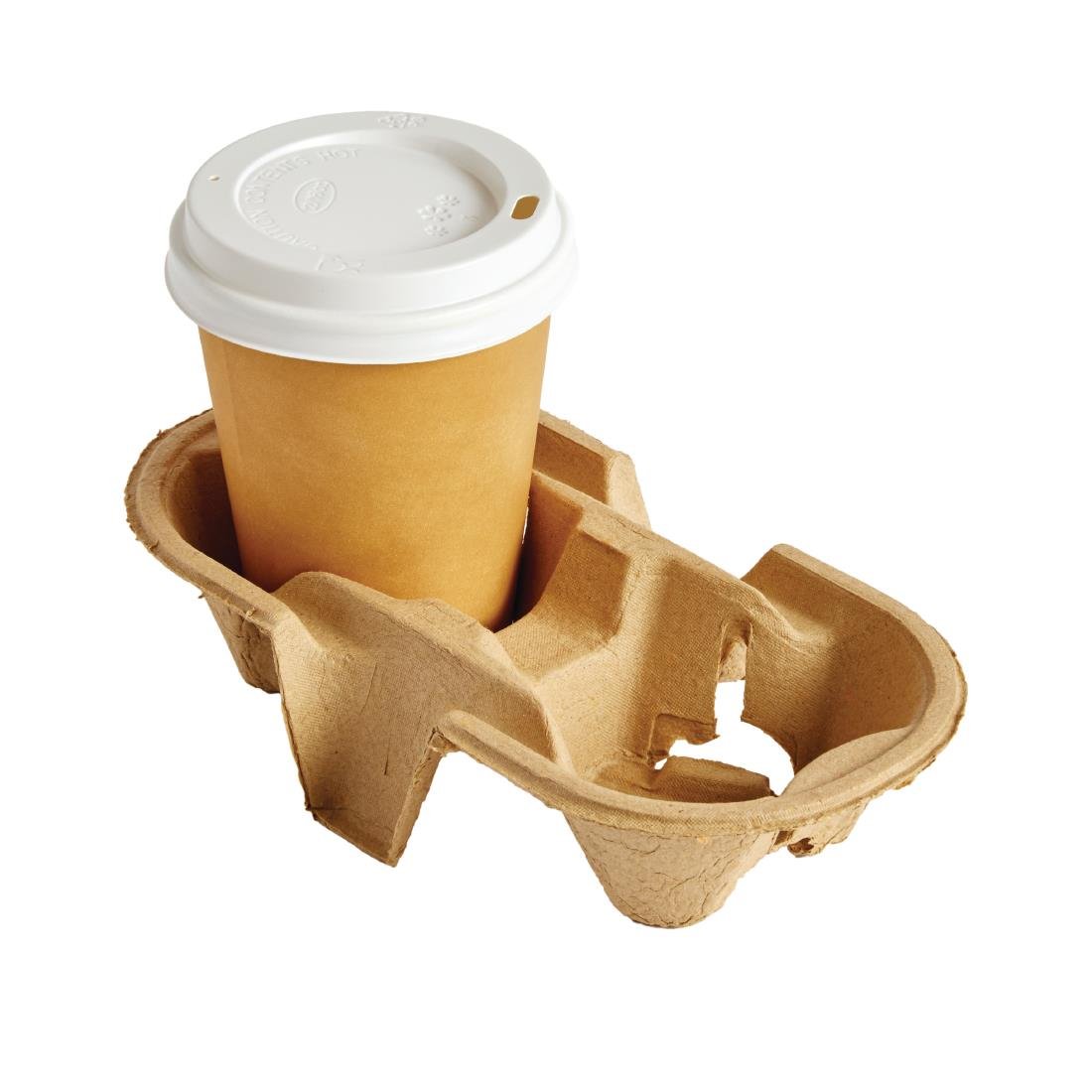 Porte-Gobelets en Cellulose Moulée – 2 ou 4 Compartiments (Lot de 50)