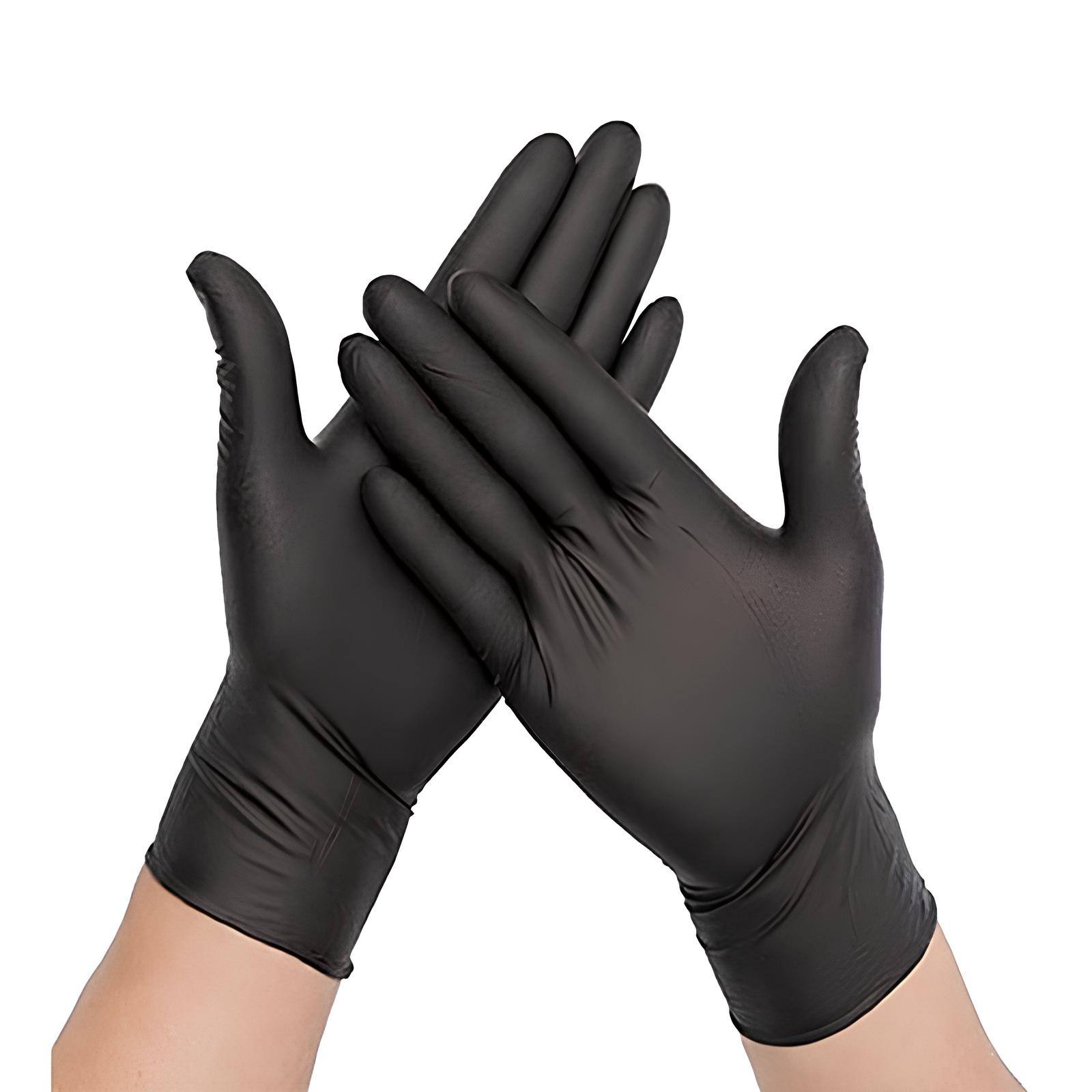 Gants Nitrile Noir Non Poudrés 3,5G - Boite 100 unités