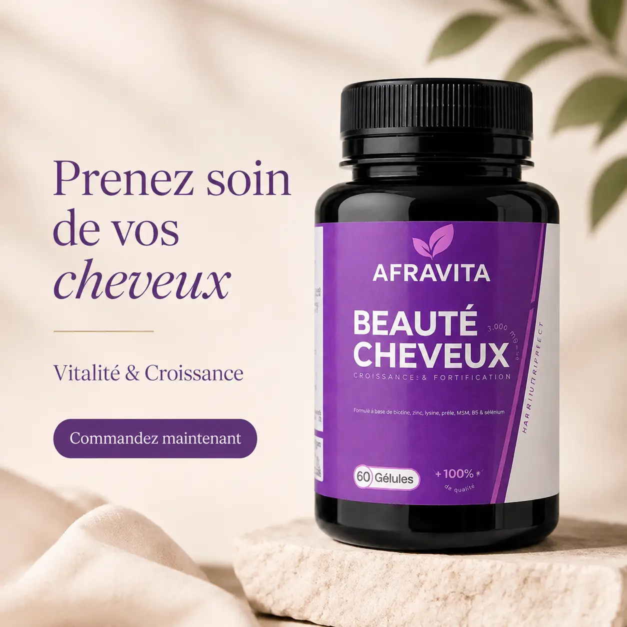 Complément Alimentaire pour les Cheveux – Vitalité, Croissance & Soutien contre la Chute des cheveux
