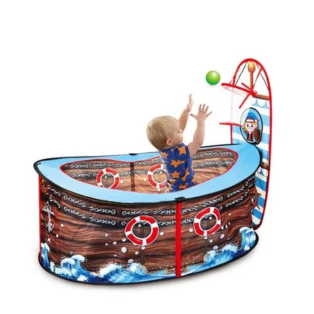 Tente multifonctions en forme de bateau de pirate,av mini basket-ball,pour bébés