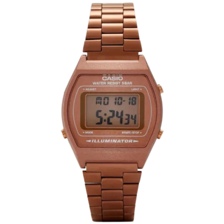Casio pour femme avec cadran en or rose et bracelet en acier inoxydable